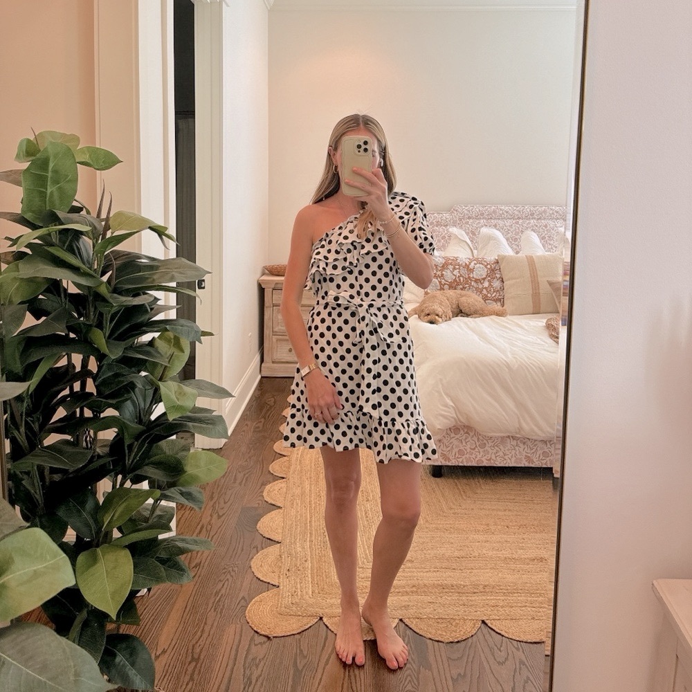 LISA MARIE FERNANDEZ for Target  Polka Dot One Shoulder Dress SMALL NWT